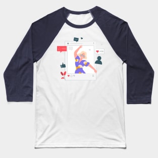 Social Media Illustration Baseball T-Shirt